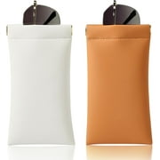 Squeeze Top Sunglass Case, New Soft Leather Eyeglass Glass Case Travel Sunglasses Pouch